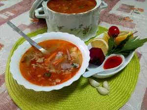 Borsch con carne de ternera