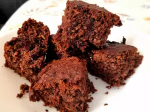 Brownie de requesón y plátano