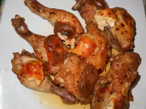 Baked Chicken Legs with White Wine and Processed Cheese