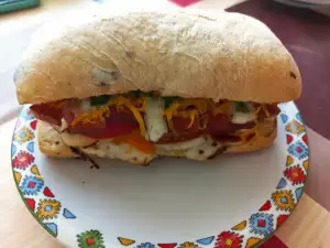 Ciabatta sandwich met halloumi