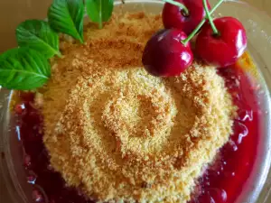 Crumble de cireșe cu aromă de portocale