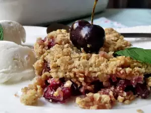 Crumble de cerezas y avena