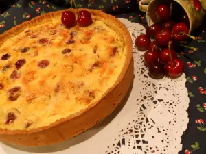 Tarta de cerezas con crema agria