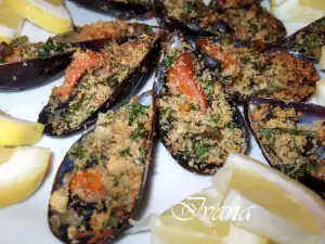 Mejillones al horno con pan rallado