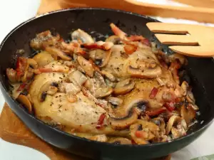 Drumsticks with Mushrooms and Processed Cheese