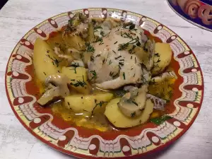 Kip met aardappelen en champignons uit de multicooker