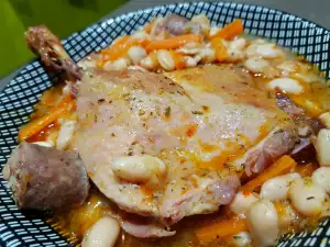 Duck Leg Confit with White Beans and Sausage