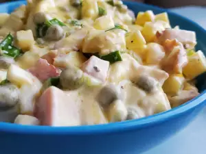 Egg Salad with Bacon and Peas