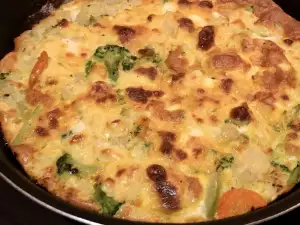 Gratinado de verduras congeladas con huevos