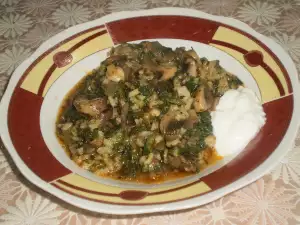 Mushroom, Rice and Nettle Stew