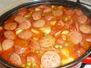 Peas, Potatoes and Sausage Stew