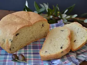 Pan de aceitunas sin amasar