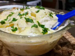 Patatas con nata al horno