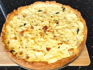 Quiche con requesón y aceitunas