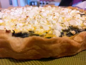 Spelt quiche met zuring en geitenkaas