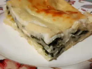 Lasaña de gorgonzola y espinacas