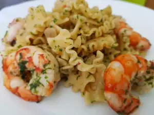 Mafaldine with Shrimp Al Ajillo