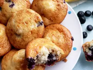 Muffins de arándanos y plátano