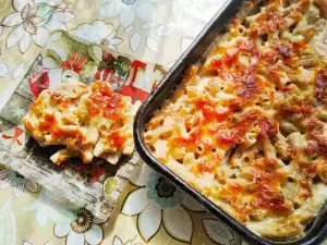 Volkoren macaroni met kazen uit de oven