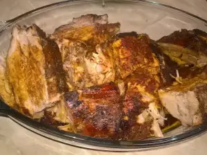 Panceta de cerdo marinada, asada al horno