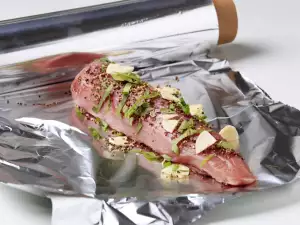 Meat in foil