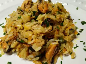 Pilaf fácil con mejillones y arroz basmati