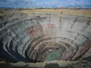 Abandoned Diamond Mine in Russia Swallows Helicopters