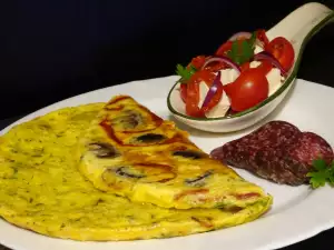 Tortilla de champiñones y pimientos