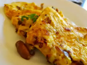 Omelette mit Pilzen und Lauch