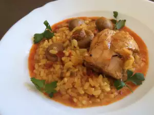 Spanish-Style Rice with Rabbit and Mushrooms