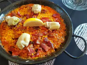 Paella mit Entenfleisch