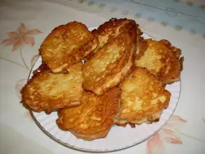 Fried Toast with Yoghurt for Breakfast