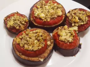 Oven Baked Eggplant Bites with Tomatoes