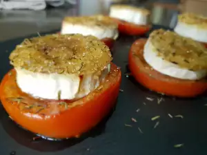 Ovengebakken tomaten met geitenkaas en tijm