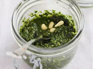 Homemade Basil Pesto with Cheddar