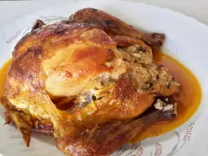 Tender Chicken with Filling and Rice Garnish