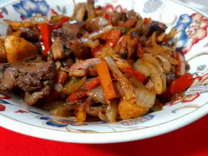 Chicken Livers with Lots of Vegetables and Butter