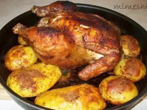 Pollo crujiente con patatas