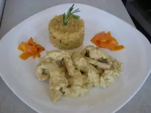 Pechuga de pollo con salsa de 4 quesos