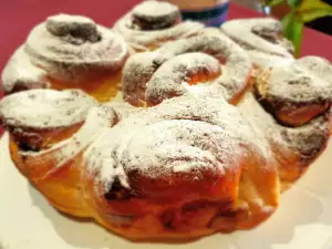 Brioche con crema de chocolate