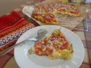 Pizza vegetariana con base de calabacín