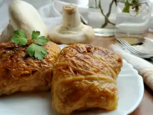 Rollitos de col con champiñones