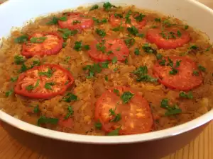 Arroz con repollo al horno