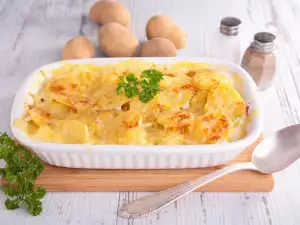 Gratinado de patatas con nata