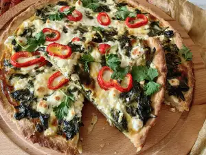 Lente quiche met spinazie- en veldzuring