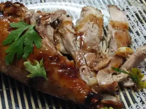 Slow Cooked Turkey Legs with Honey and Soy Sauce Glaze