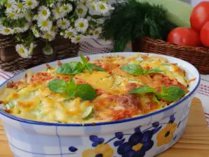 Calabacines al horno con huevos y queso