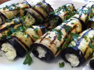 Eggplant Rolls with Feta Cheese