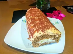 Extravagant Roll with Mascarpone and Coffee