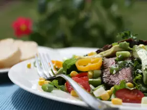 Green Salad with Avocado and Anchovies